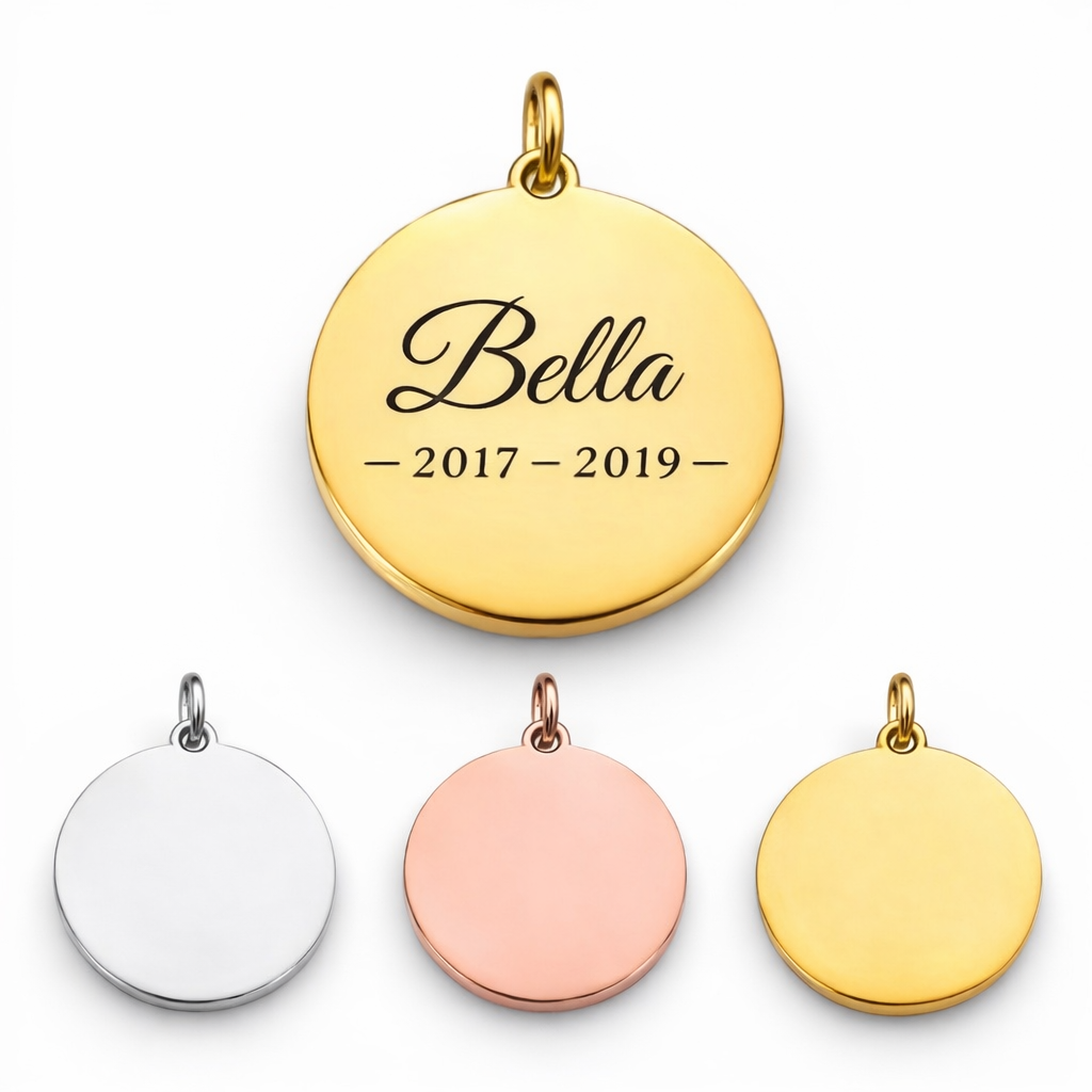 Gedenkfläschchen – gravierter Anhänger