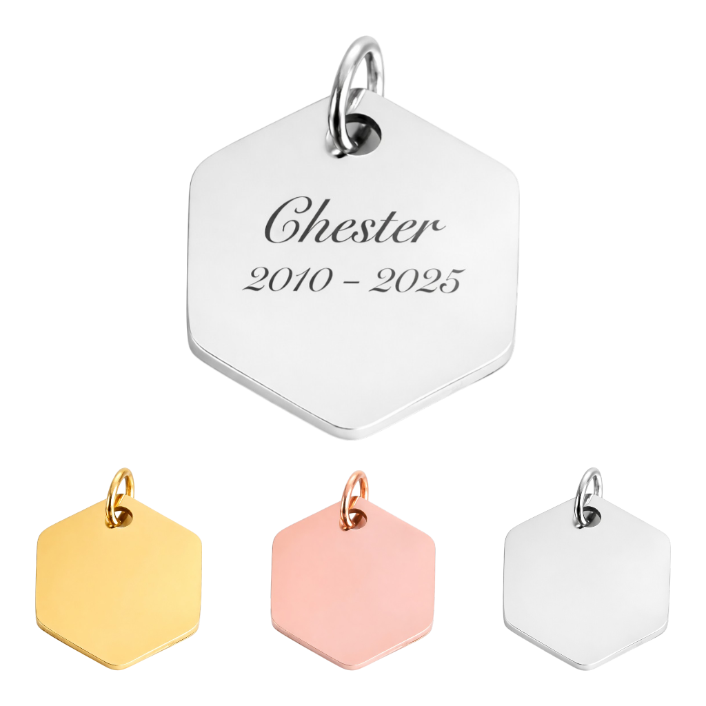 Gedenkfläschchen - gravierter Anhänger