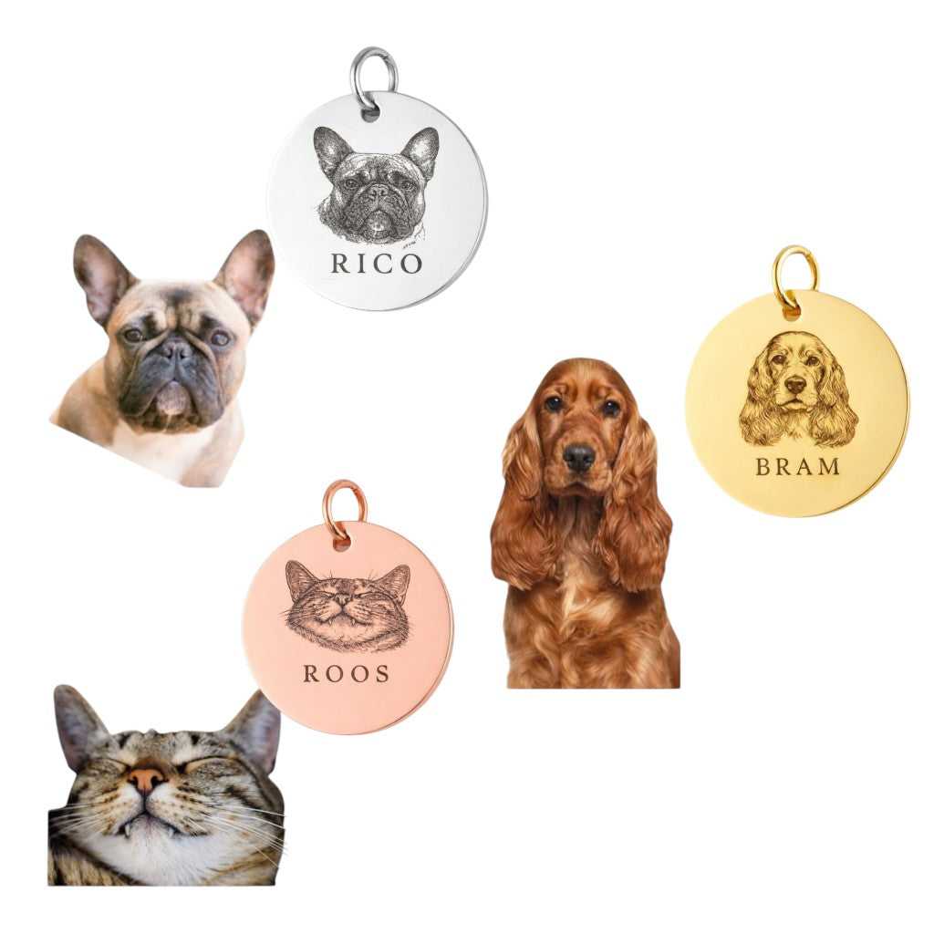 Gedenkfläschchen - Anhänger mit Foto oder Pfotenabdruck