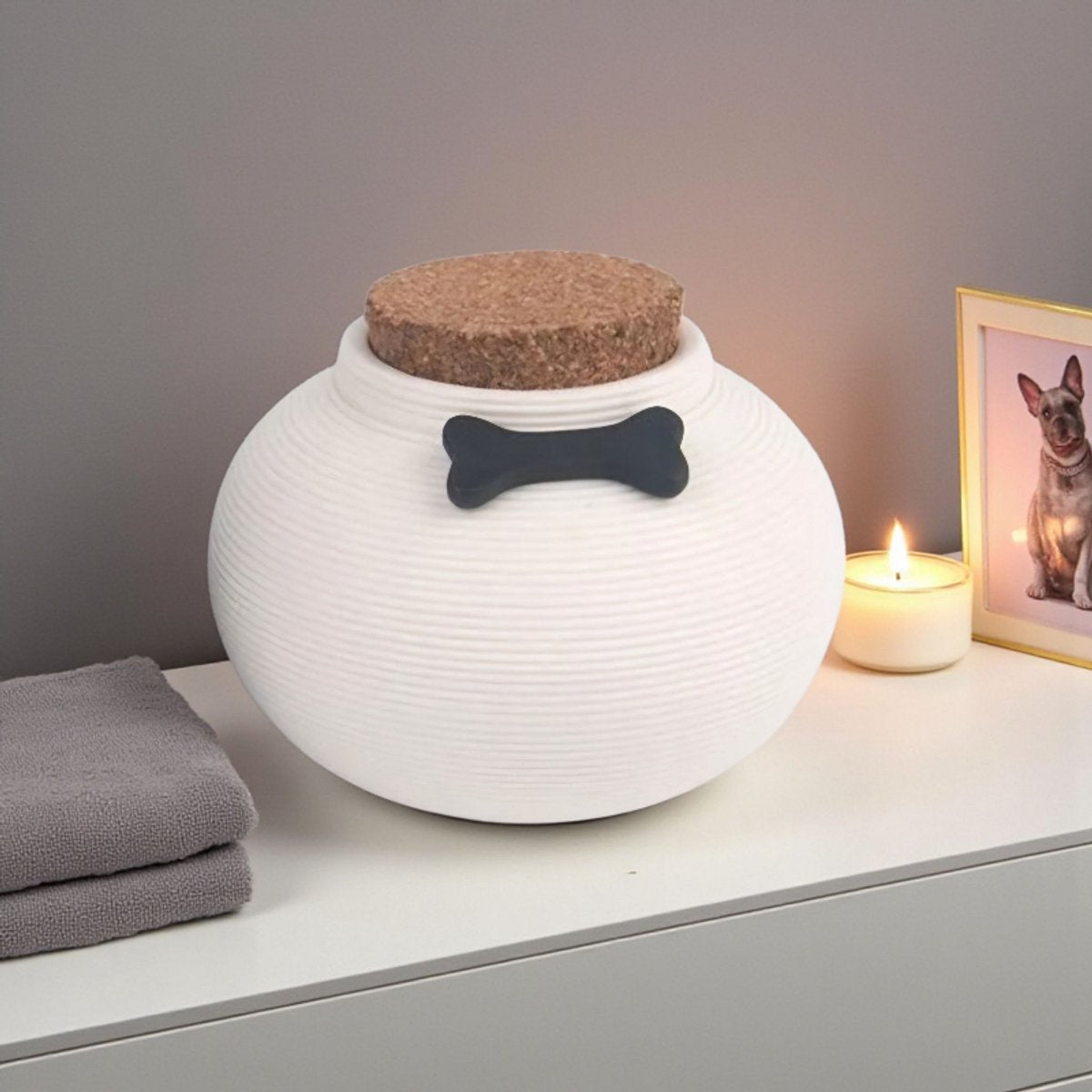 Schwarze Urne - 350 ml - mit Erinnerungsanhängern