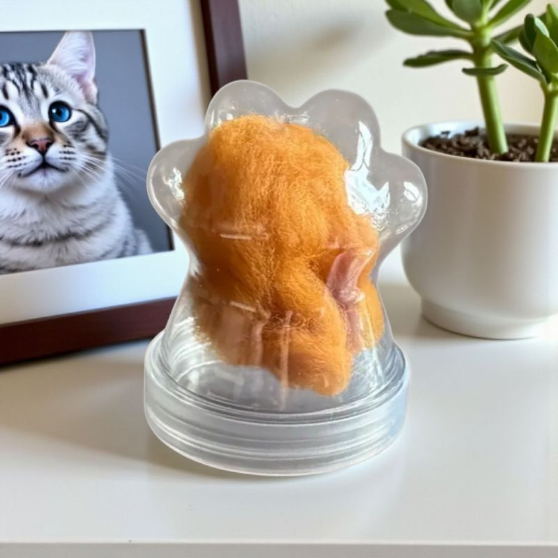 Transparant kattenpoot bewaarpotje voor as of aandenken

