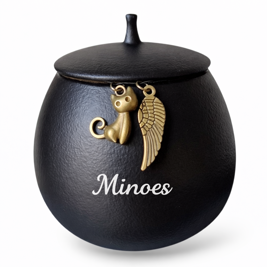 Miniurne mit Erinnerungsanhängern - 200 ml - Hund und Katze