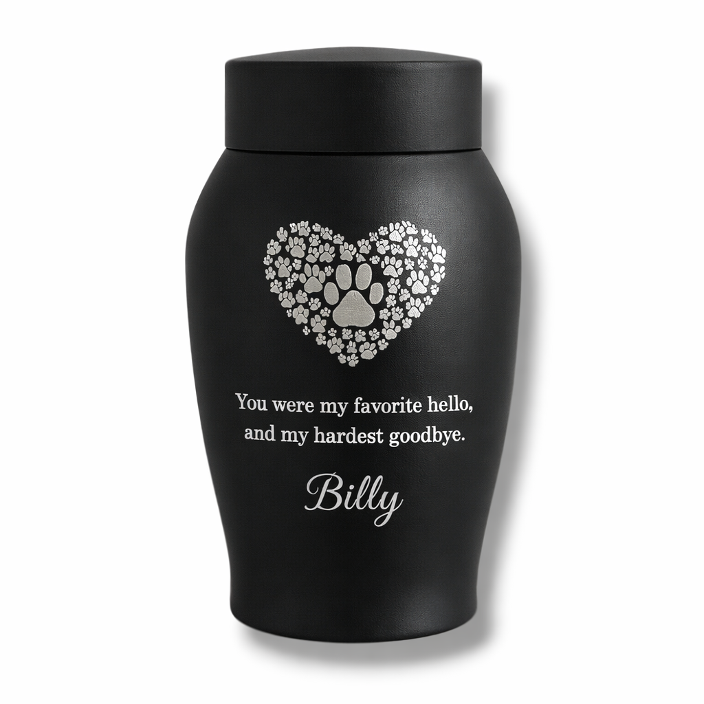 Urn - 250 ML - Zwart - Favorite hello hardest goodbye