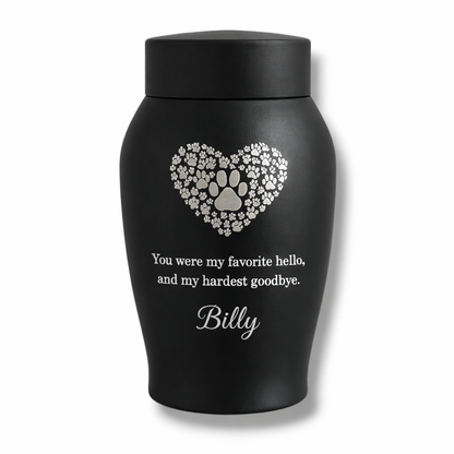 Urn - 250 ML - Zwart - Favorite hello hardest goodbye