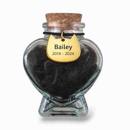 Gedenkflasche – Katze – gravierter Anhänger