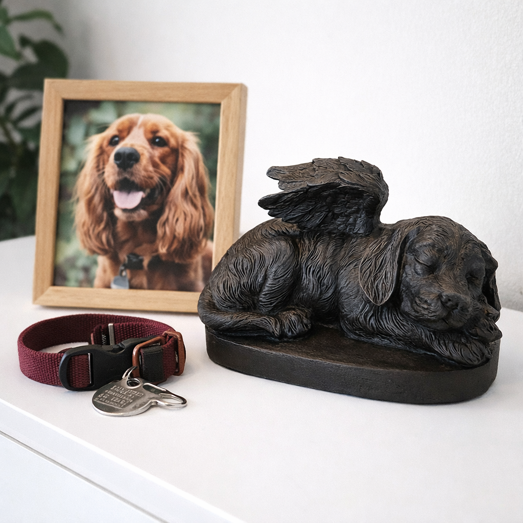 Urne Schlafender Hund - Schwarz