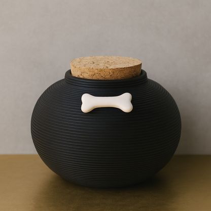 Schwarze Urne - 350 ml - mit Erinnerungsanhängern