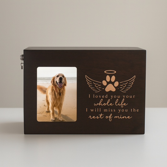 Urne Schwarz - mit Fotorahmen