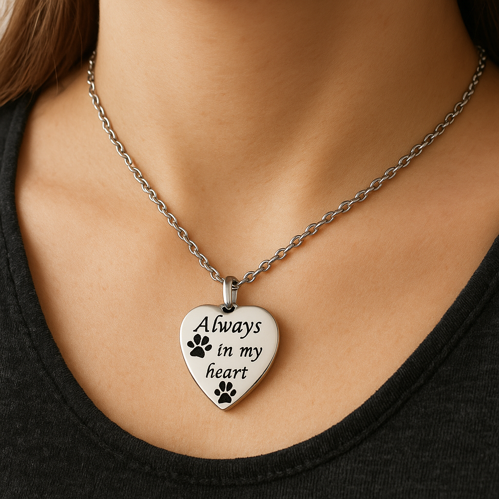 Ascheanhänger Herz - Hundepfoten 