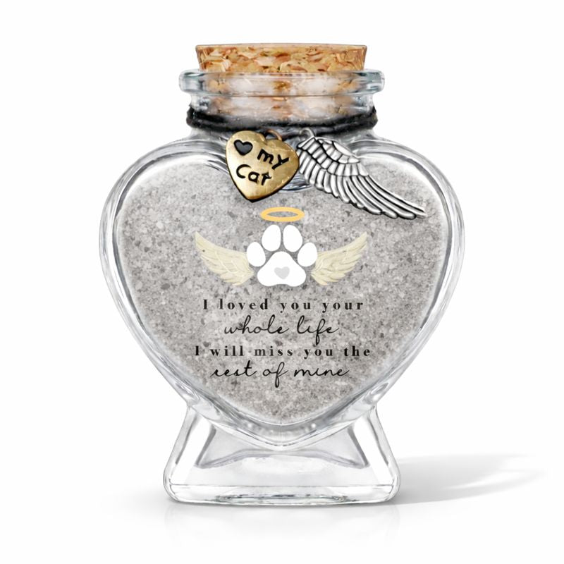 Gedenkflasche – mit Text – Katze