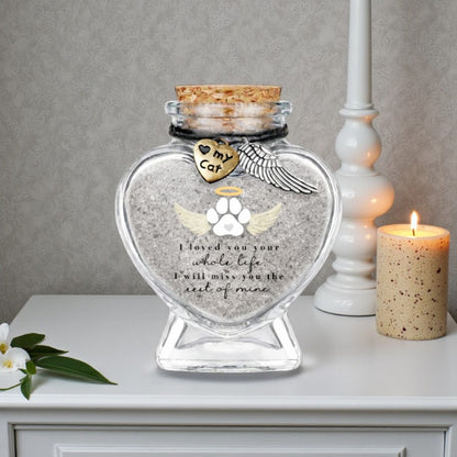 Gedenkflasche – mit Text – Katze