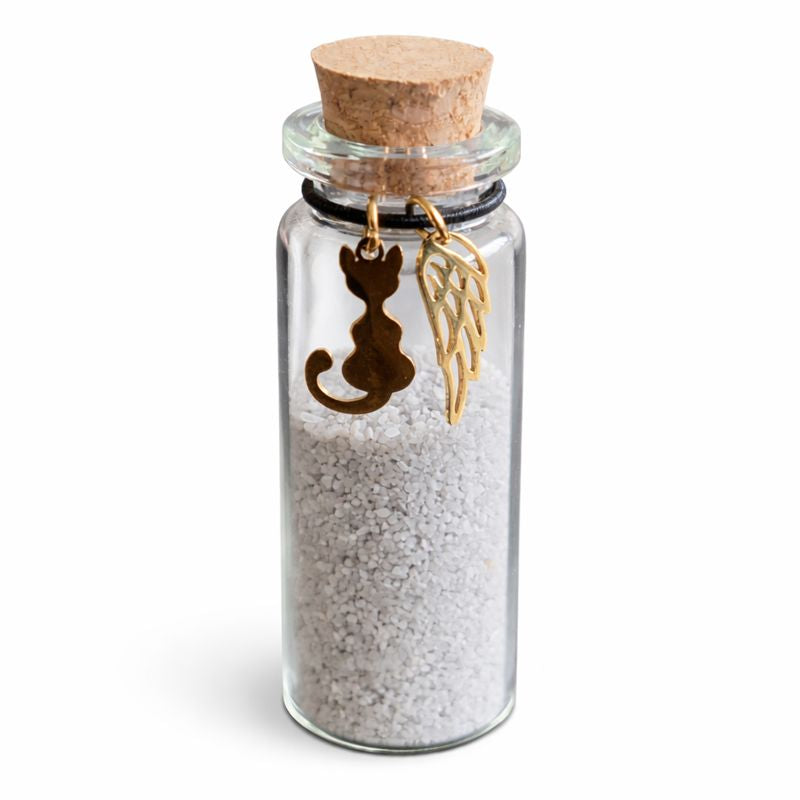 Gedenkflasche – Katze – Silber und Gold 
