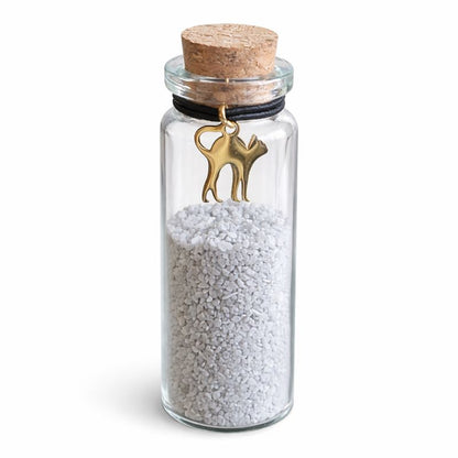 Gedenkflasche – Katze – Silber und Gold 