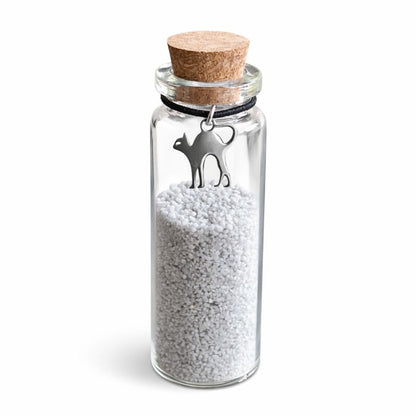 Gedenkflasche – Katze – Silber und Gold 