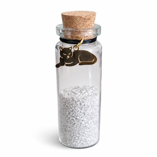 Gedenkflasche – Katze – Gold und Schwarz 