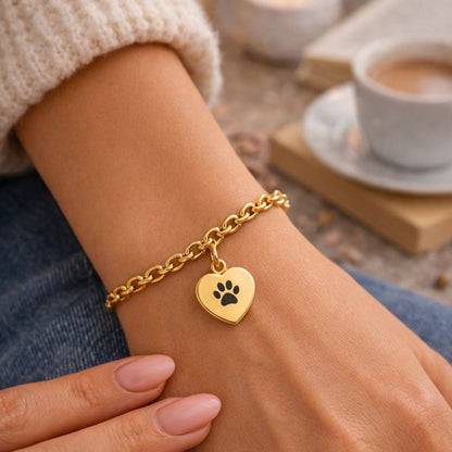 Aschearmband – Pfotenabdruck – Gold, Silber, Roségold und Schwarz