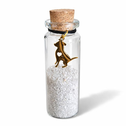 Gedenkflasche – Hund – Gold 