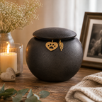 Urn  - 250 ML - Zwart - Met hangertjes