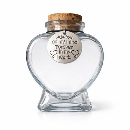Gedenkflasche - Runder Anhänger mit Text