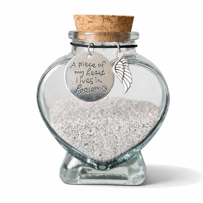 glazen mini urn voor een kleine hoeveelheid as, of een plukje vacht van je hond, kat of een ander geliefd huisdier. Ideaal als herinneringsflesje voor