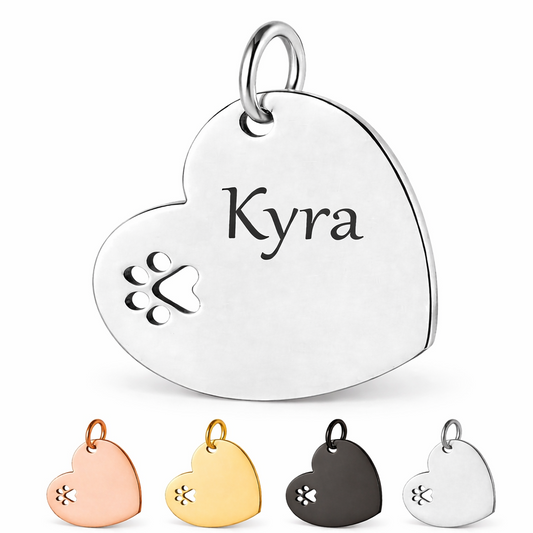 Anhänger mit Gravur – Herz mit Pfotenabdruck