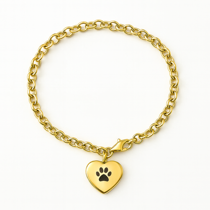 Aschearmband – Pfotenabdruck – Gold, Silber, Roségold und Schwarz