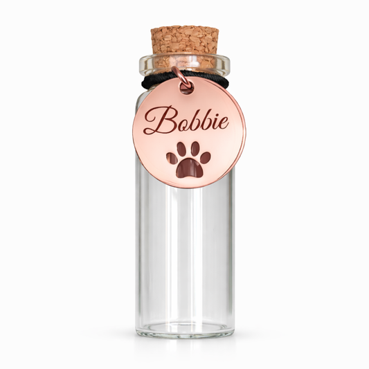 Gedenkfläschchen – mit graviertem Anhänger