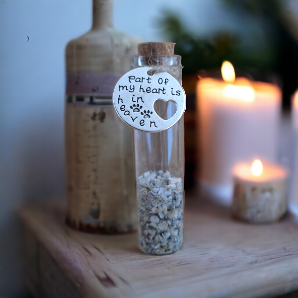 memorial flesjes voor kat of hond, gedenkflacon, herinnering aan kat of hond, bewaren plukjes vacht van kat of hond