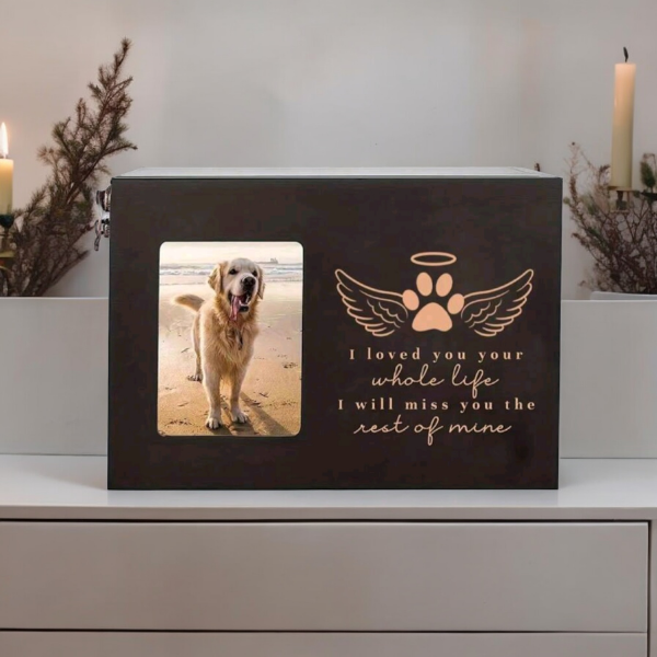 Urne Schwarz - mit Fotorahmen