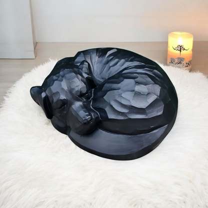 Honden Urn - Zwarte Honden Urn – Slapend Hondje - Een Bijzondere Herinnering aan Jouw Hond - Urn voor Hond - Herdenkingsurn voor Hond - Crematie Urn voor Honden – Duurzame As Urn

