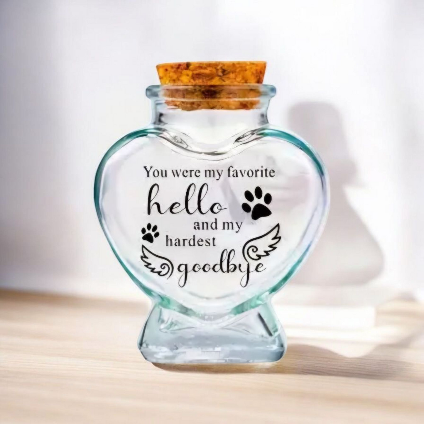 memorial fles voor kat of hond, gedenkflacon, herinnering aan kat of hond, bewaren plukjes vacht van kat of hond