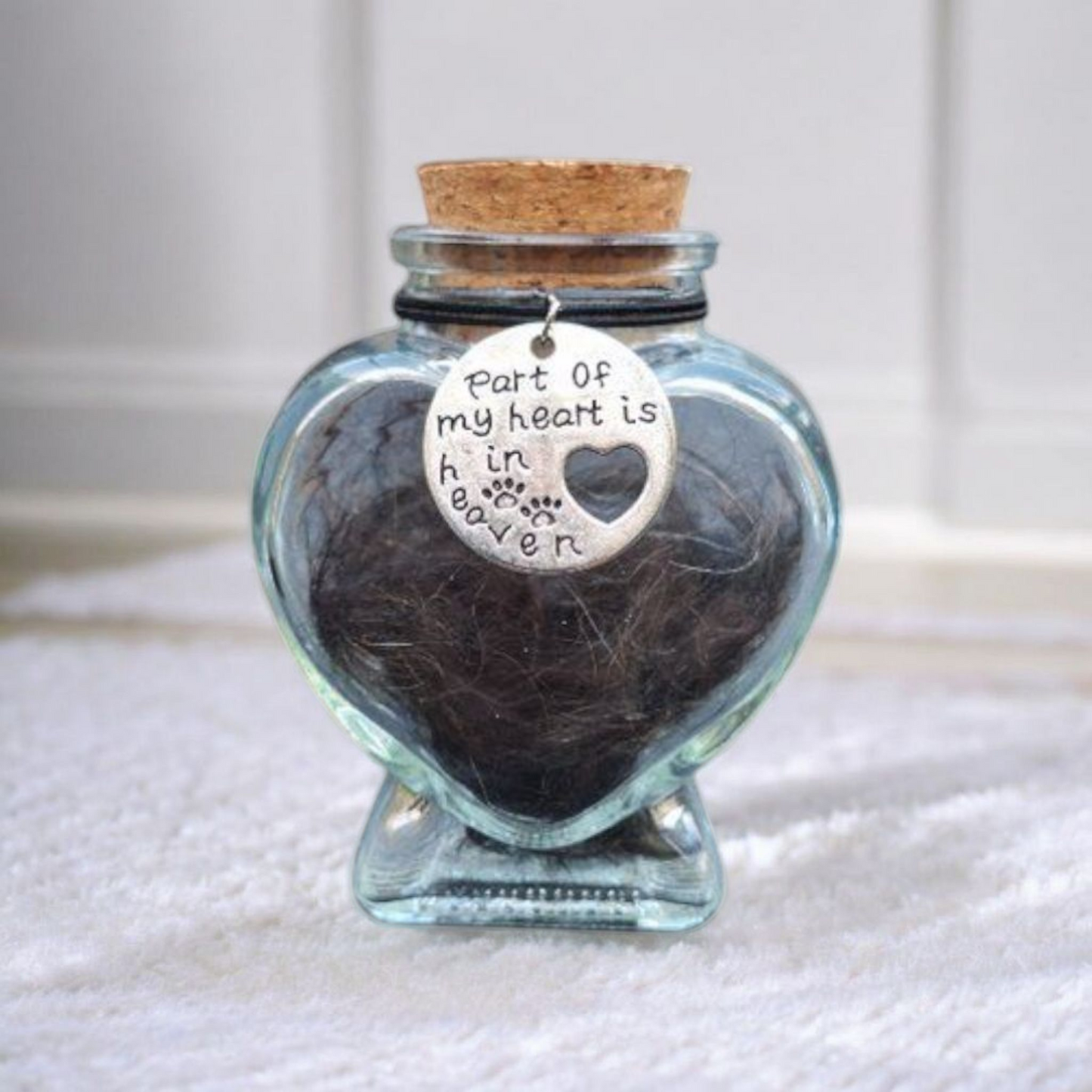 Gedenkflasche - Runder Anhänger mit Text