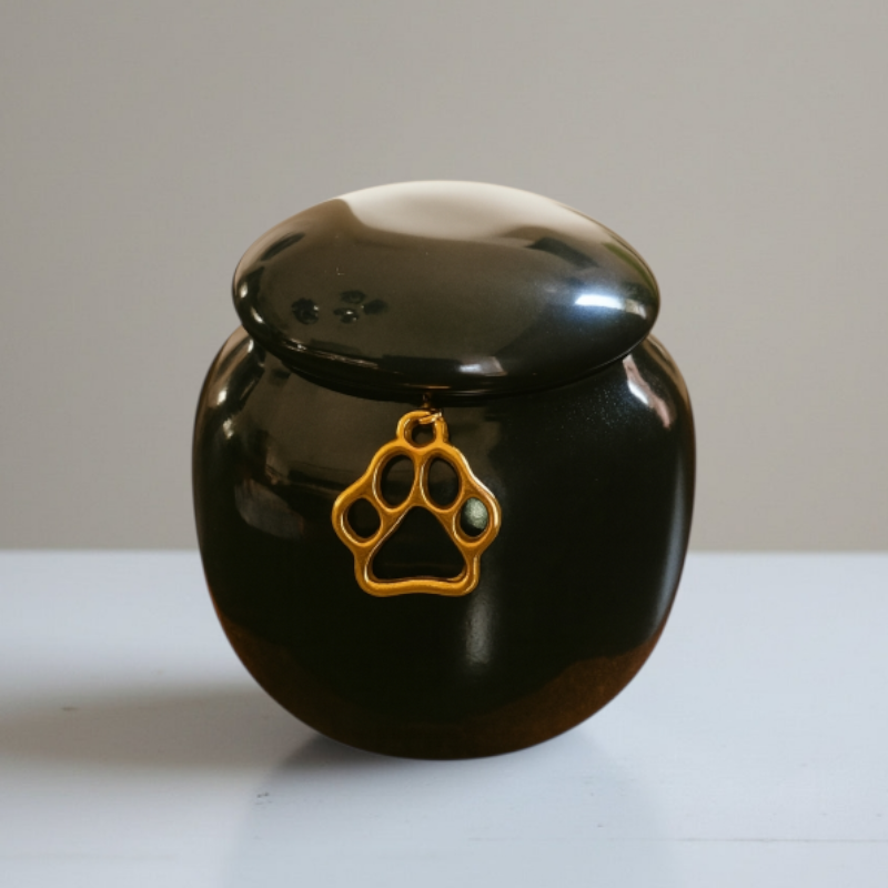 Mini Urn - 80 ML - Zwart - Met Hangertje