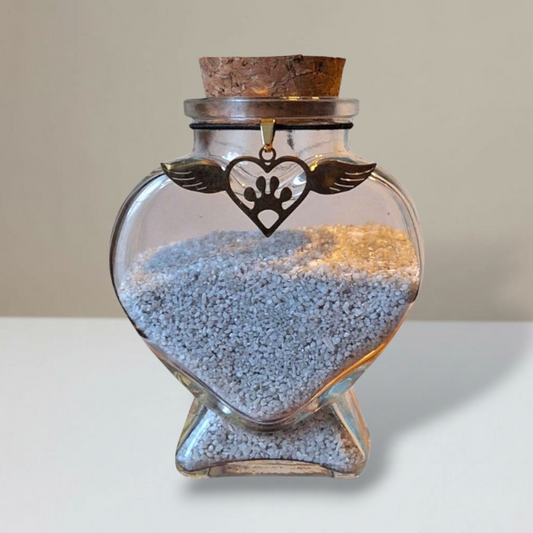 Gedenkflasche - Herz mit Engelsflügeln