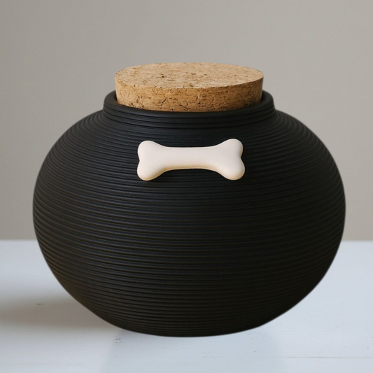 Schwarze Urne - 350 ml - mit Erinnerungsanhängern