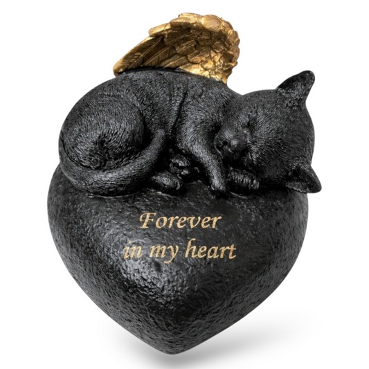 Urnenkatze – 500 ml – Schwarz mit Gold