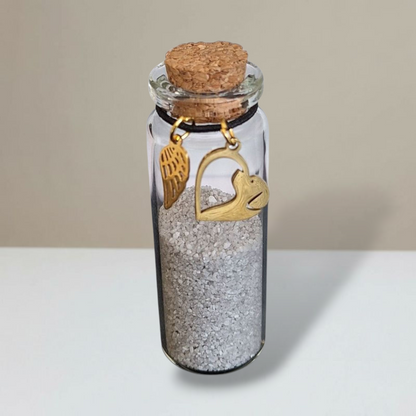 Gedenkflasche - Hund - Gold 