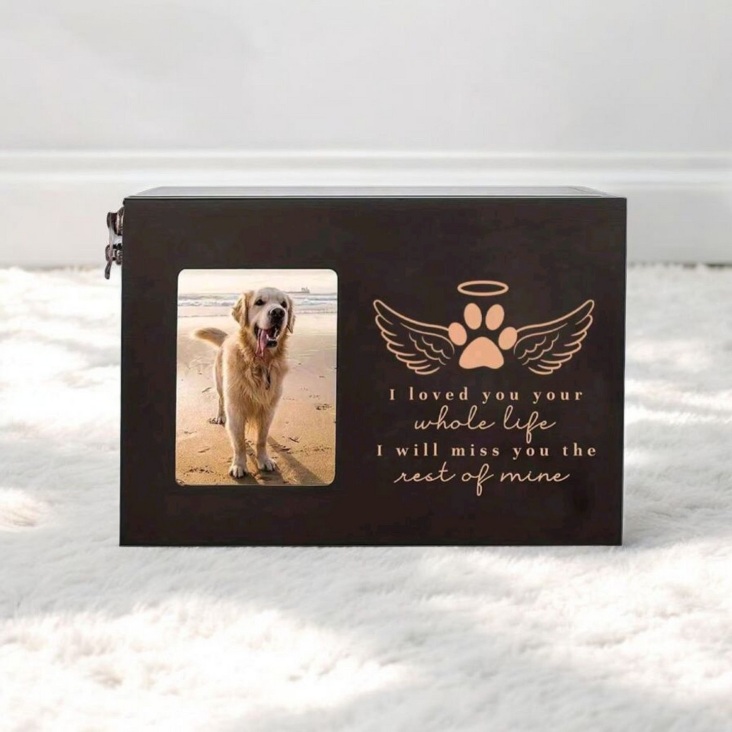 Urne Schwarz - mit Fotorahmen