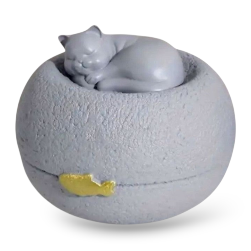 Urne Katze - 700 ml - Grau