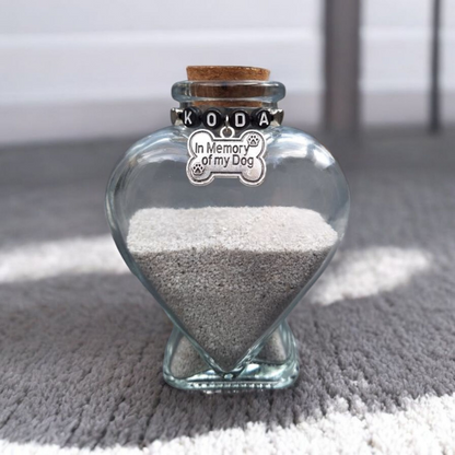 Gedenkflasche mit Namen - H 12 cm