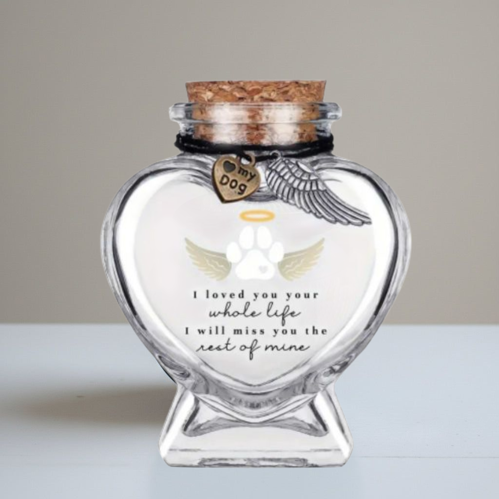 Gedenkflasche - Mit Text - Hund