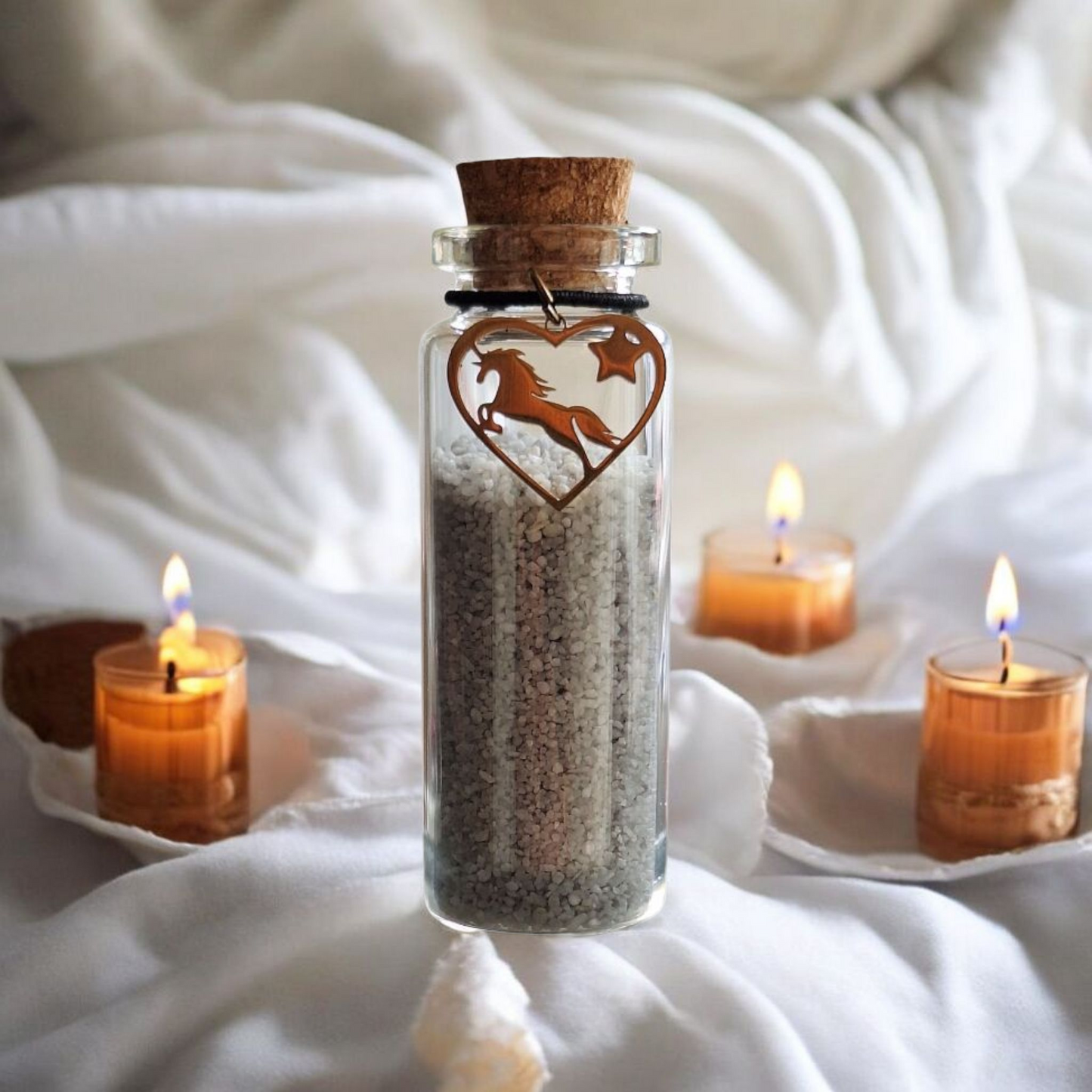 Memorial flesje voor as van overleden paard of pony

