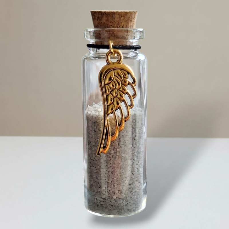 Gedenkflasche - Gold - Engelsflügel 