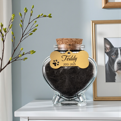 Gedenkflasche – Hund – Gravierter Anhänger