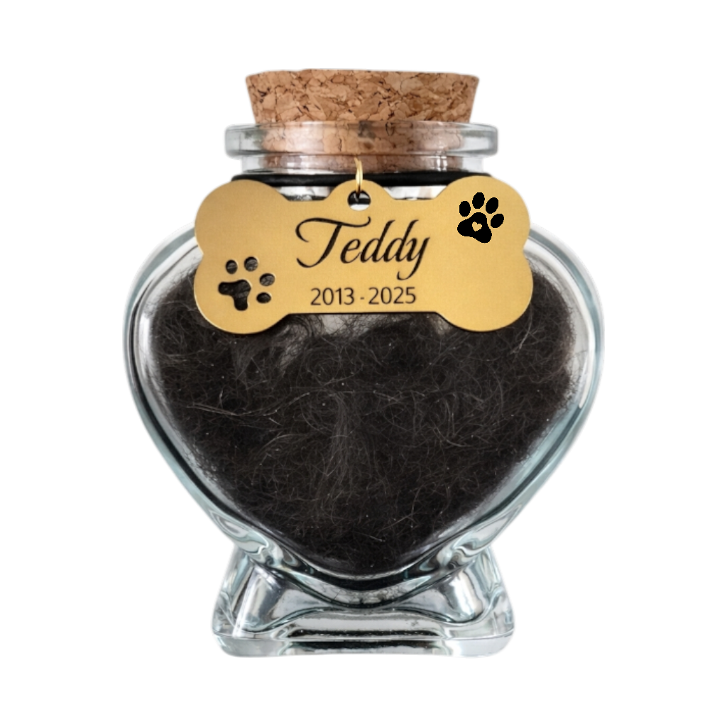 Gedenkflasche – Hund – Gravierter Anhänger