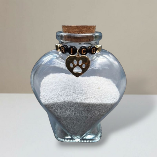 Gedenkflasche mit Namen - H 12 cm