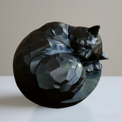 Urne für Katze - Schlafendes Kätzchen - Schwarz