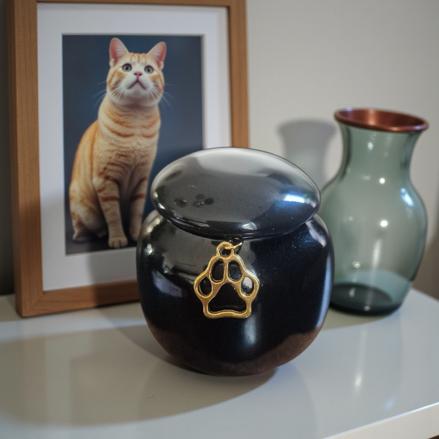 Mini Urn - 80 ML - Zwart - Met Hangertje