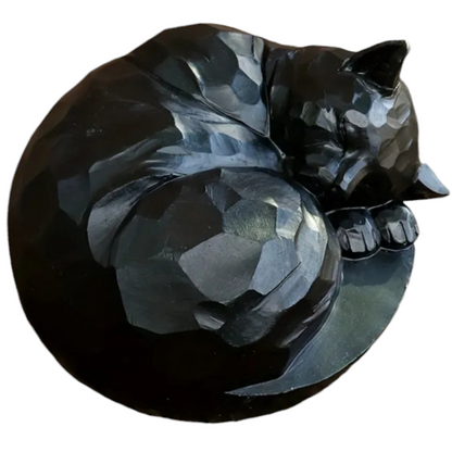 Katten Urn - Zwarte Kattenurn – Slapend Katje - Geschikt voor Binnen en Buiten - Een Bijzondere Herinnering aan Jouw Kat - Urn voor Kat
